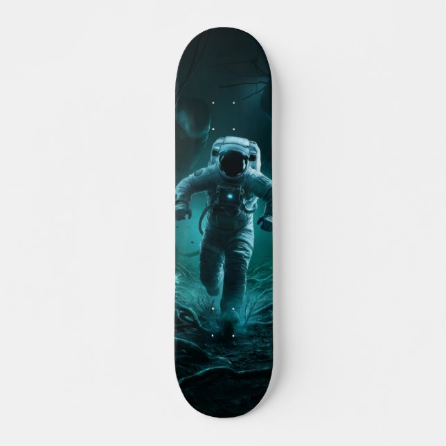 Cosmonaut Running on a Planet Skateboard (Front)