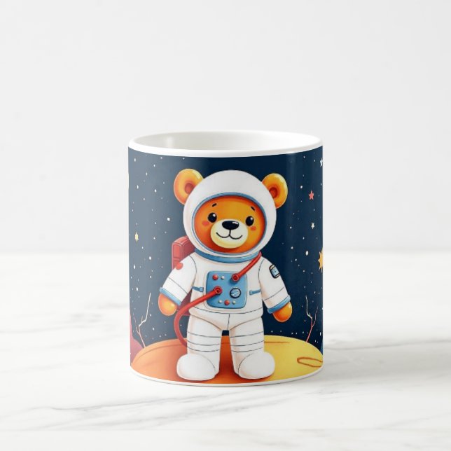 Cosmonaut Teddy Glowscape Coffee Mug (Center)