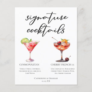 Cosmopolitan Cherry French 75 Cocktails Menu