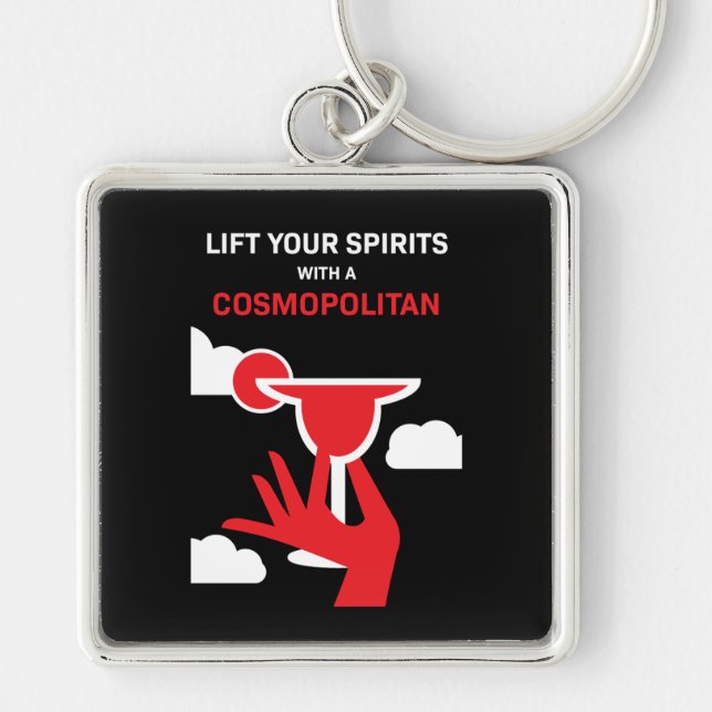 Cosmopolitan Cocktail Drink Key Ring (Front)