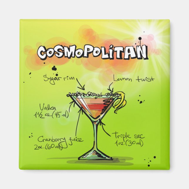 Cosmopolitan Cocktail Magnet (Front)