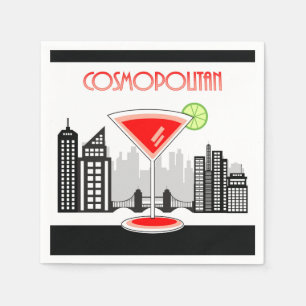 Cosmopolitan Cocktail Napkin, Lounge Theme Napkin