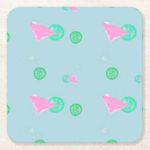 Cosmopolitan coctail square paper coaster