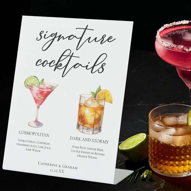 Cosmopolitan Dark Stormy Signature Cocktails Menu Pedestal Sign (Creator Uploaded)