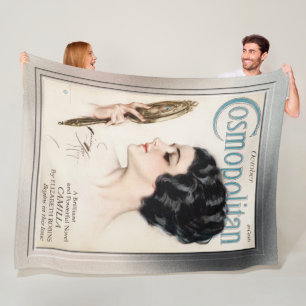 Cosmopolitan FC October 1917 by Harrison Fisher Fleece Blanket