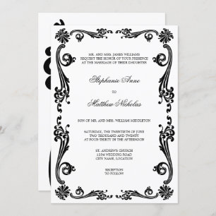 Cosmopolitan Flourish Swirls Wedding Invitation