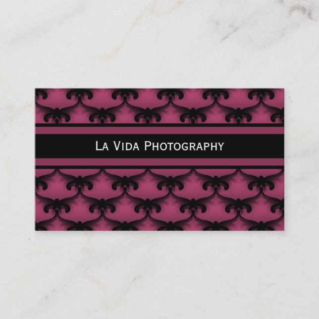 Cosmopolitan Glam Business Card, Burgundy Business Card (Front)