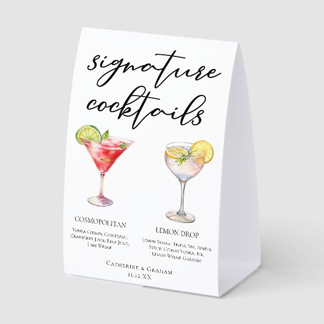 Cosmopolitan Lemon Drop Signature Cocktails Menu (Front)