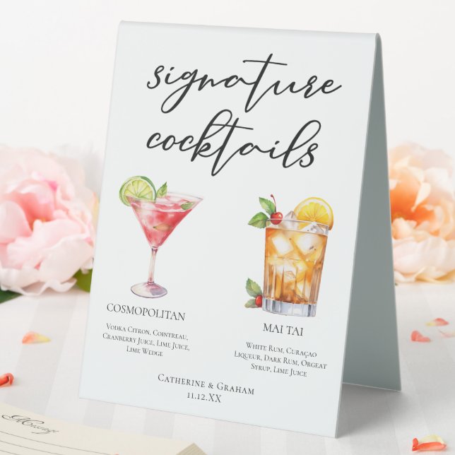 Cosmopolitan Mai Tai Signature Cocktails Menu (In SItu (Wedding))
