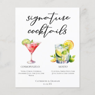 Cosmopolitan Mojito Signature Cocktails Menu