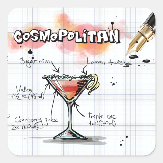 Cosmopolitan Square Sticker (Front)