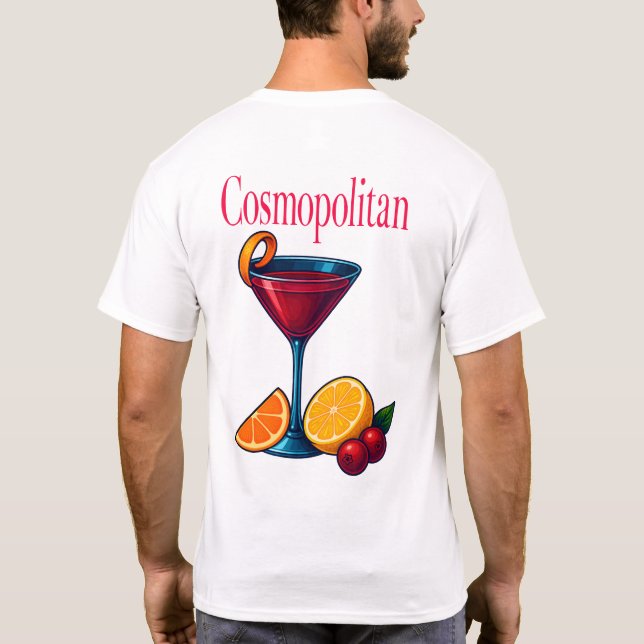 Cosmopolitan T-Shirt – Chic Pink Martini Cocktail (Back)
