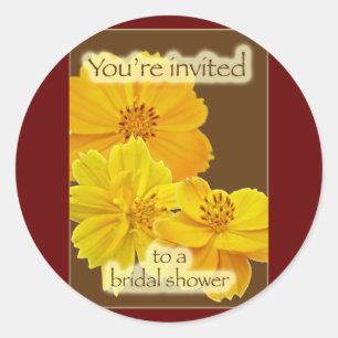 Cosmos Bridal Shower Invitation Classic Round Sticker