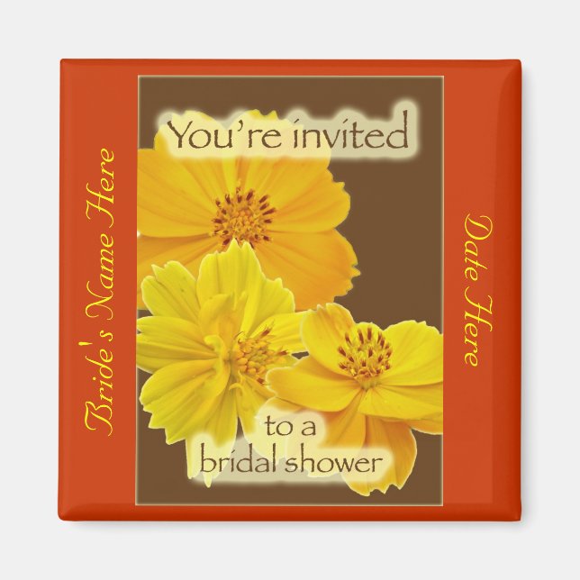 Cosmos Bridal Shower Invitation Magnet (Front)