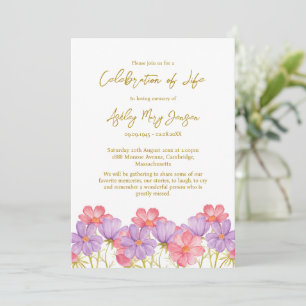 Cosmos Celebration of Life Funeral Invitation