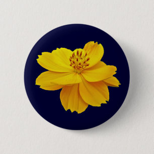 Cosmos (Cosmos sulphureus) Flowers 6 Cm Round Badge