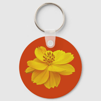 Cosmos (Cosmos sulphureus) Flowers Key Ring