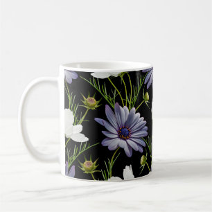 Cosmos Daisy Floral Seamless Collage Coffee Mug