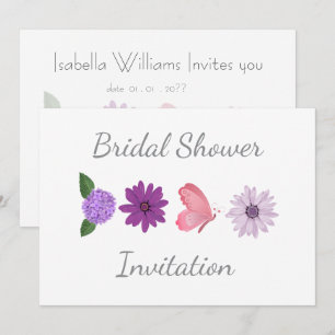 Cosmos Floral Bridal Shower Flower Suite Set Invitation