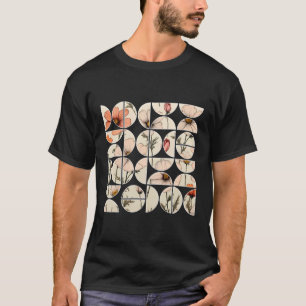 Cosmos Flower Floral Geometric Half Circles T-Shirt