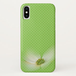 Cosmos flower on polka dots iPhone x case