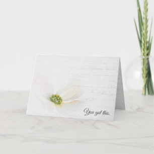 Cosmos Flower On Whitewashed Wood Card