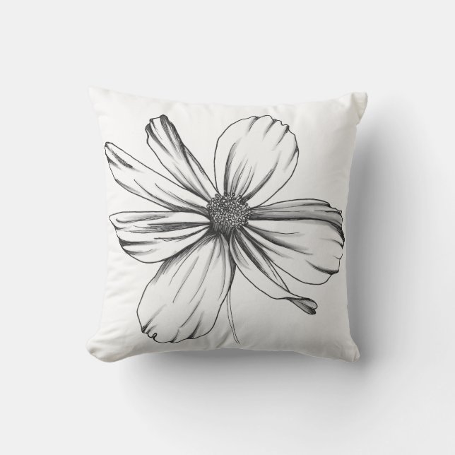 Cosmos Flower Pillow (Front)
