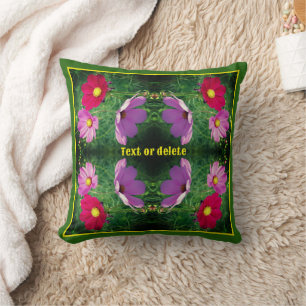 Cosmos Flower Trio Abstract Personalised Cushion