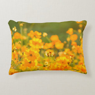 Cosmos flowers in the field of Lumphun province co Decorative Cushion