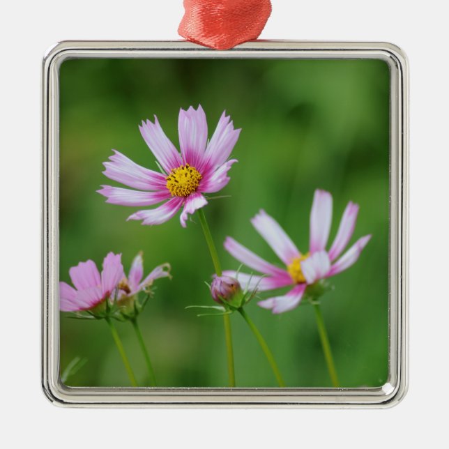 Cosmos Flowers Metal Tree Decoration (Front)