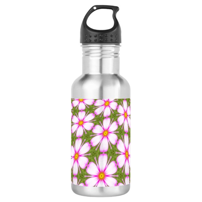Cosmos Flowers Pattern 532 Ml Water Bottle (Front)
