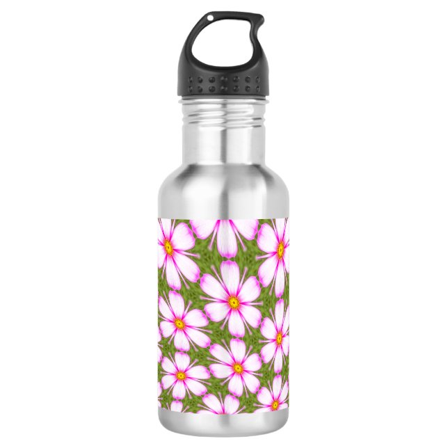 Cosmos Flowers Pattern 710 Ml Water Bottle (Front)