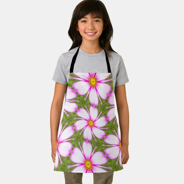 Cosmos Flowers Pattern Apron (Insitu)