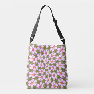 Cosmos Flowers Pattern Crossbody Bag