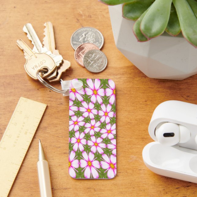 Cosmos Flowers Pattern Key Ring (Desk)