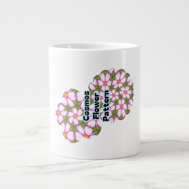 Cosmos Flowers Pattern Large Coffee Mug (Front)