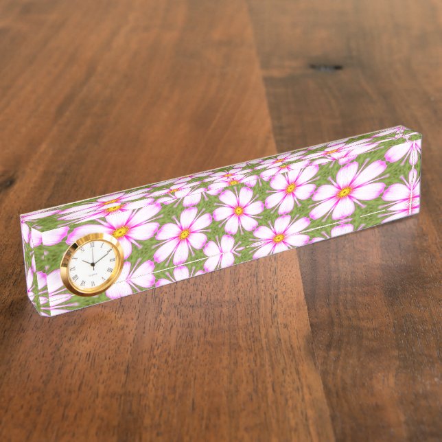Cosmos Flowers Pattern Nameplate (Side)