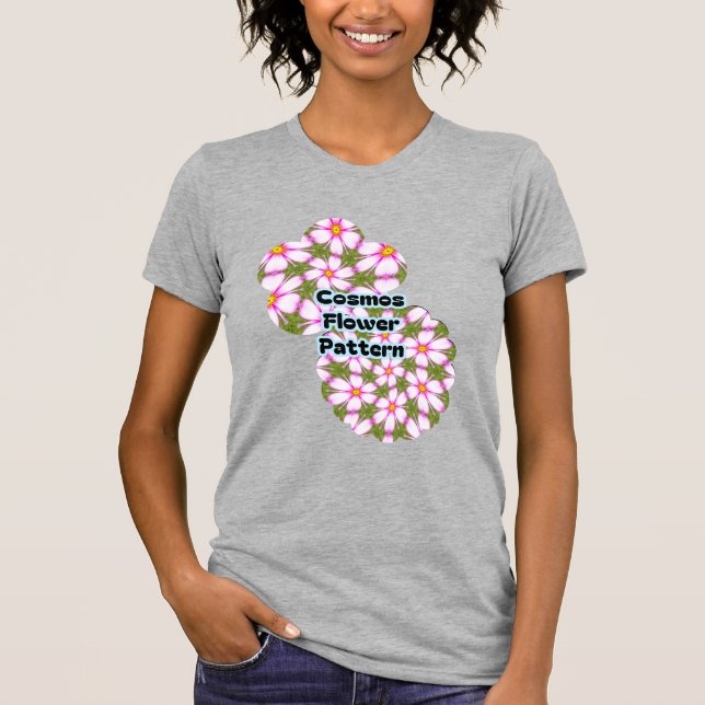 Cosmos Flowers Pattern T-Shirt (Front)