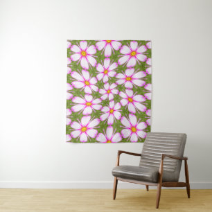 Cosmos Flowers Pattern Tapestry