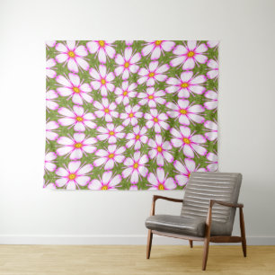 Cosmos Flowers Pattern Tapestry