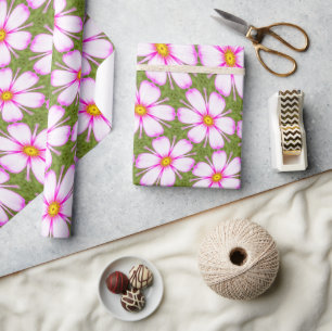 Cosmos Flowers Pattern Wrapping Paper