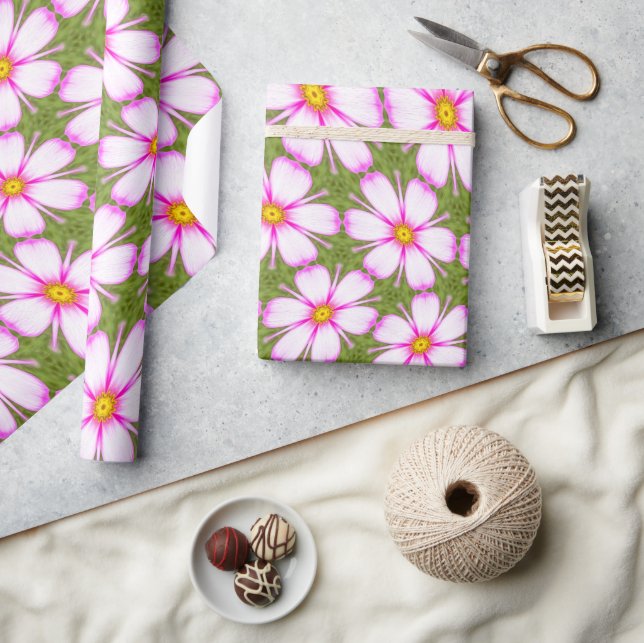 Cosmos Flowers Pattern Wrapping Paper (Crafts)