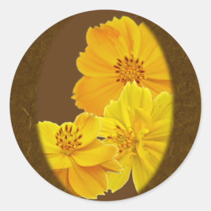 Cosmos Flowers Save the Date Classic Round Sticker