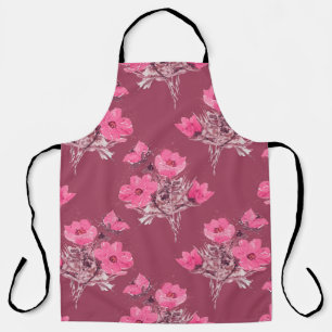 Cosmos flowers seamless patternabstract, art, back apron
