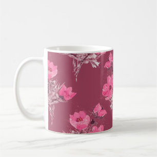 Cosmos flowers seamless patternabstract, art, back coffee mug