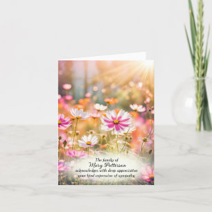Cosmos Flowers Sympathy Thank You Card