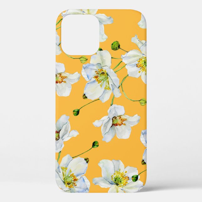 Cosmos flowers watercolor illustration pattern Case-Mate iPhone case (Back)