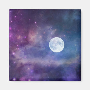 Cosmos, full moon and twinkling stars, magnet