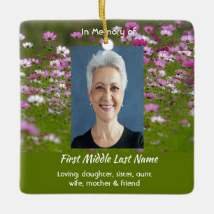 Cosmos Garden Flowers Memorial Keepsake  Ceramic Ornament