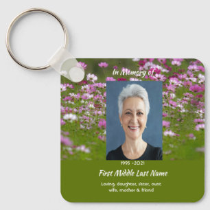  Cosmos Garden Flowers Memorial Keepsake  Key Ring